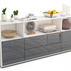 Sideboard Enza, Grau (180x79x35cm)