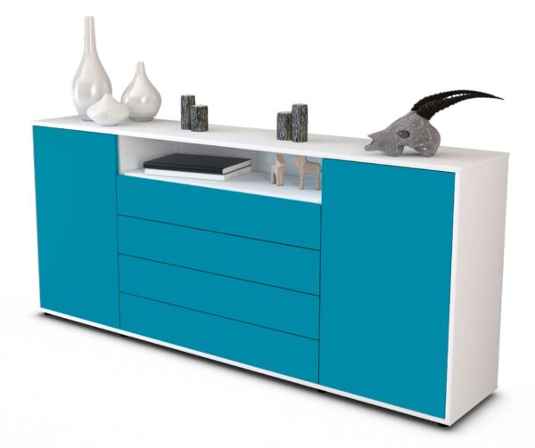 Sideboard Enzo, Türkis (180x79x35cm)