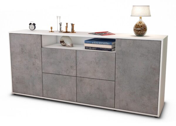 Sideboard Ephenia, Beton (180x79x35cm)