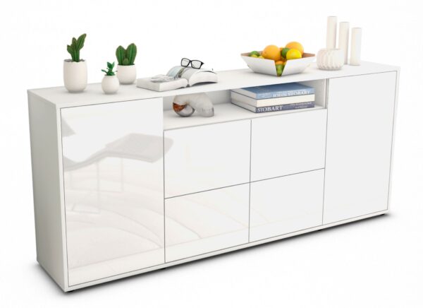 Sideboard Ephenia, Weiß (180x79x35cm)