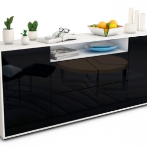 Sideboard Erina, Schwarz (180x79x35cm)