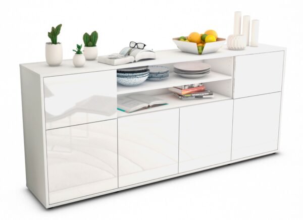 Sideboard Ermelina, Weiß (180x79x35cm)