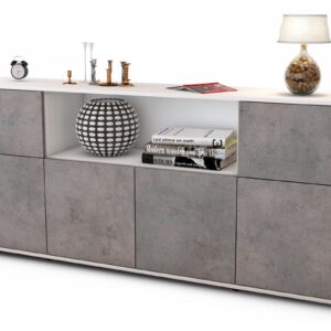 Sideboard Ermentrude, Beton (180x79x35cm)