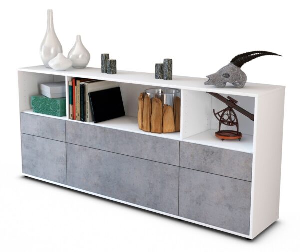 Sideboard Estella, Beton (180x79x35cm)