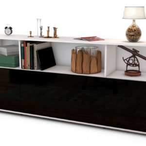 Sideboard Estella, Schwarz (180x79x35cm)