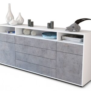 Sideboard Evelina, Beton (180x79x35cm)