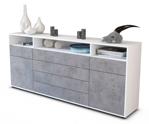 Sideboard Evelina, Beton (180x79x35cm)
