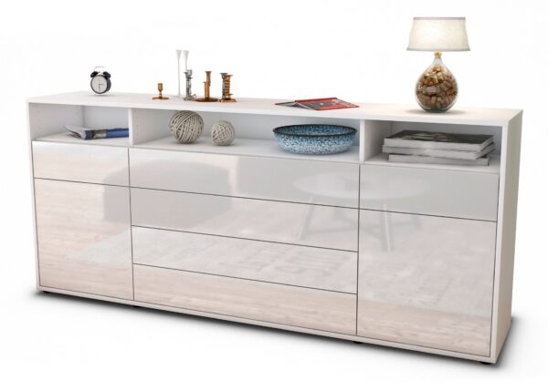 Sideboard Evelina, Weiß (180x79x35cm)