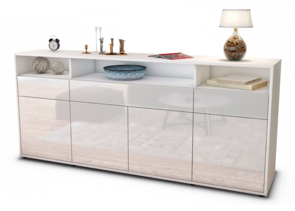 Sideboard Ezia, Weiß (180x79x35cm)
