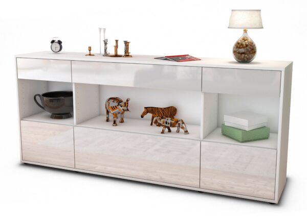 Sideboard Fabiana, Weiß (180x79x35cm)