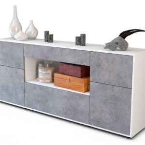 Sideboard Fabiola, Beton (180x79x35cm)