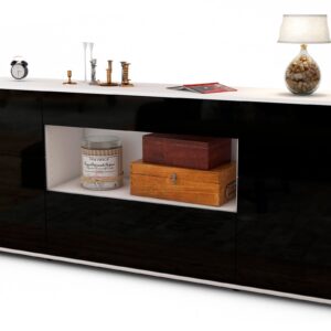 Sideboard Fabiola, Schwarz (180x79x35cm)