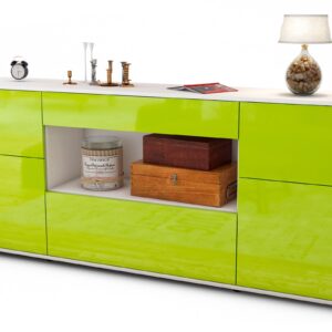 Sideboard Fabiola, Grün (180x79x35cm)