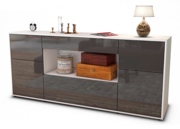 Sideboard Fabiola, Grau (180x79x35cm)