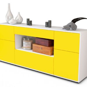 Sideboard Fabiola, Gelb (180x79x35cm)