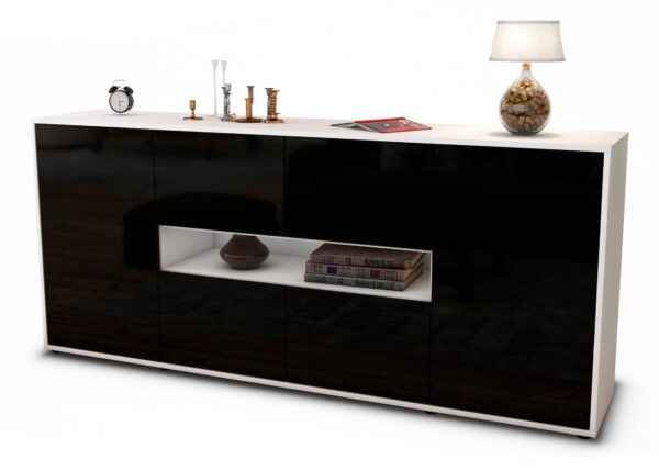 Sideboard Farina, Schwarz (180x79x35cm)