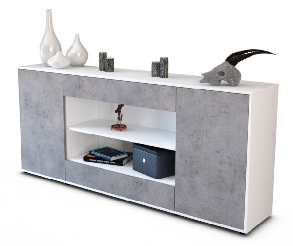 Sideboard Feli, Beton (180x79x35cm)