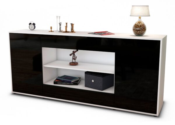 Sideboard Feli, Schwarz (180x79x35cm)