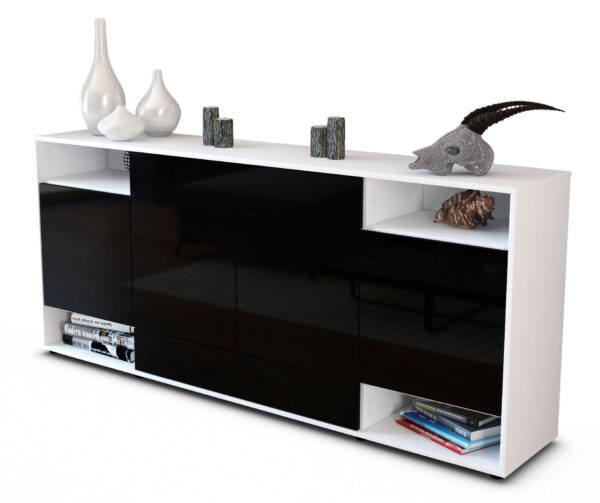 Sideboard Felicia, Schwarz (180x79x35cm)