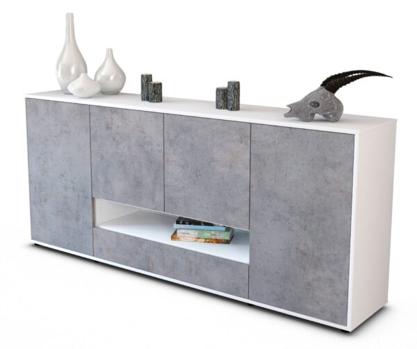 Sideboard Felicitas, Beton (180x79x35cm)