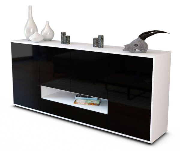 Sideboard Felicitas, Schwarz (180x79x35cm)