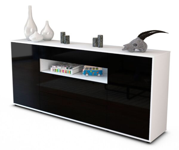 Sideboard Filippa, Schwarz (180x79x35cm)