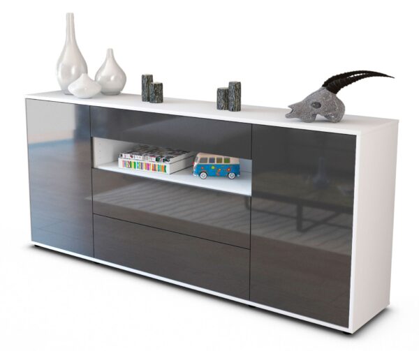 Sideboard Filippa, Grau (180x79x35cm)