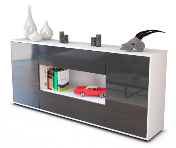 Sideboard Filomena, Grau (180x79x35cm)