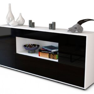 Sideboard Fiora, Schwarz (180x79x35cm)