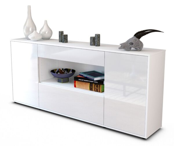 Sideboard Fiora, Weiß (180x79x35cm)