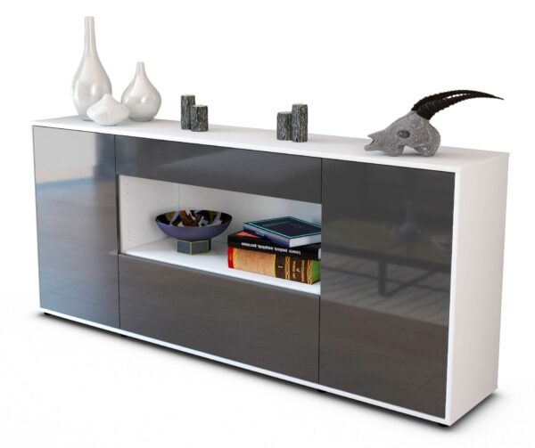Sideboard Fiora, Grau (180x79x35cm)