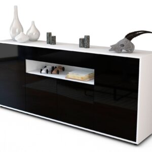 Sideboard Fiorella, Schwarz (180x79x35cm)