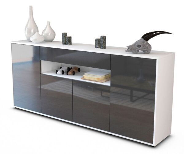 Sideboard Fiorella, Grau (180x79x35cm)