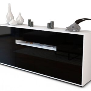 Sideboard Flavia, Schwarz (180x79x35cm)