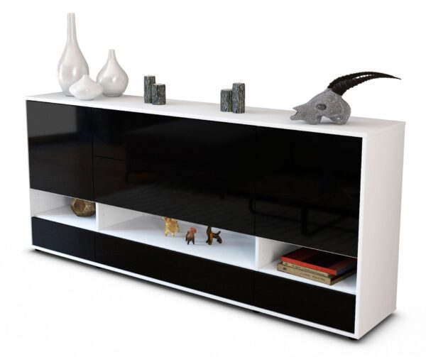 Sideboard Florentina, Schwarz (180x79x35cm)