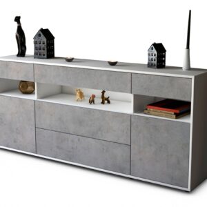 Sideboard Floria, Beton (180x79x35cm)
