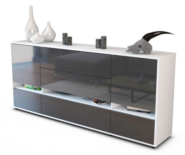 Sideboard Floriana, Grau (180x79x35cm)