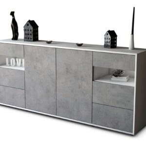Sideboard Francesca, Beton (180x79x35cm)