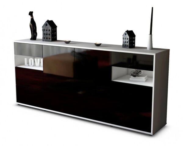Sideboard Francesca, Schwarz (180x79x35cm)