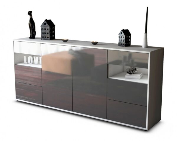 Sideboard Francesca, Grau (180x79x35cm)