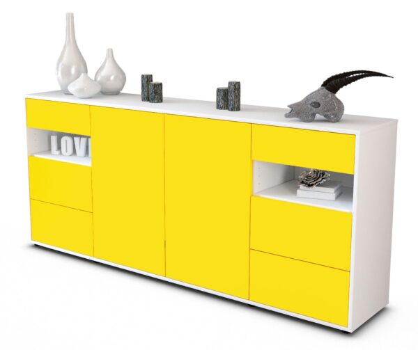 Sideboard Francesca, Gelb (180x79x35cm)
