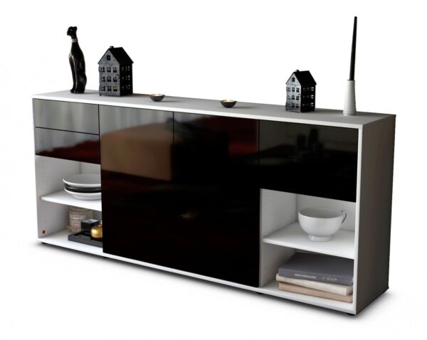 Sideboard Franka, Schwarz (180x79x35cm)