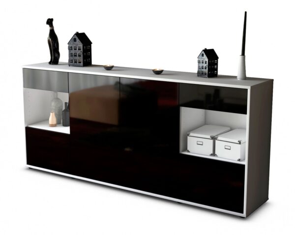 Sideboard Gabriella, Schwarz (180x79x35cm)
