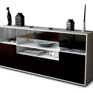 Sideboard Gina, Schwarz (180x79x35cm)