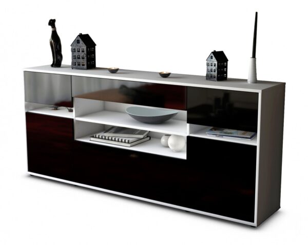 Sideboard Gina, Schwarz (180x79x35cm)