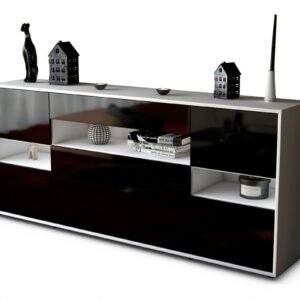 Sideboard Ginevra, Schwarz (180x79x35cm)