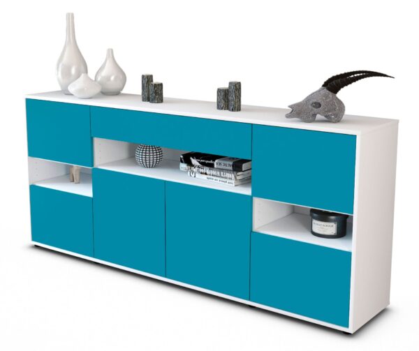 Sideboard Ginevra, Türkis (180x79x35cm)