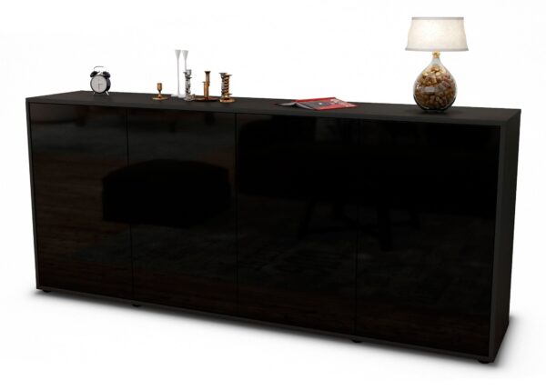Sideboard Elana, Schwarz (180x79x35cm)
