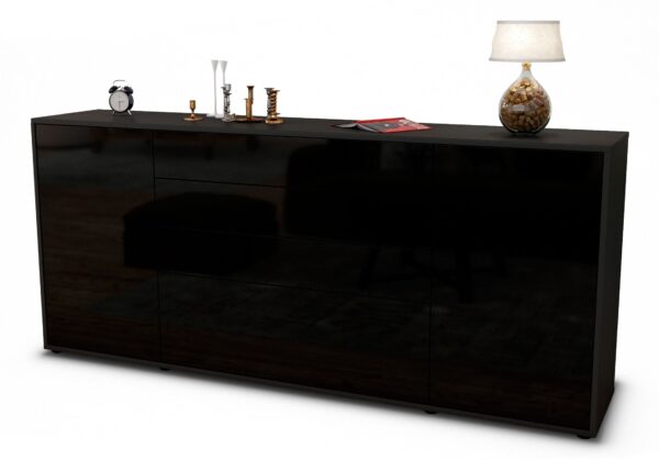 Sideboard Eleni, Schwarz (180x79x35cm)