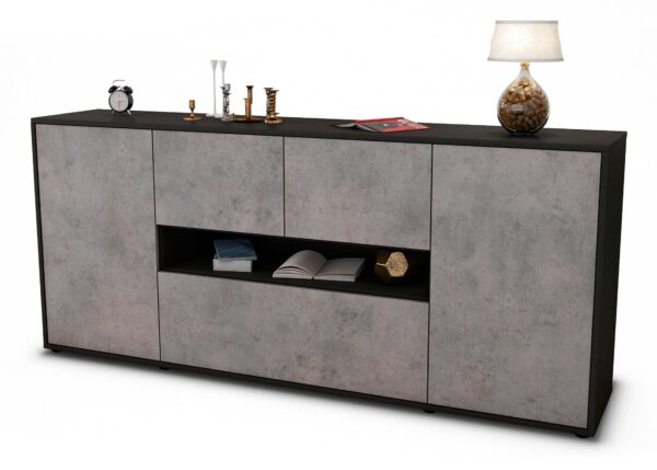 Sideboard Elisabetta, Beton (180x79x35cm)